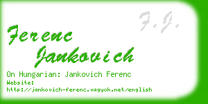 ferenc jankovich business card